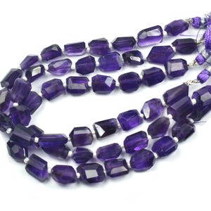 Amethyst Uneven Faceted Nuggets~~1 Strand~~-12mmx9mm-10mmx9mm~~Purple Amethys Faceted Nuggets~~8 Inch Strand