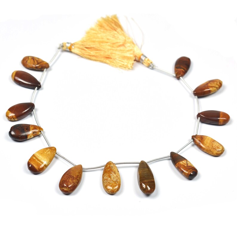 25mmx10mm-21mmx11mm~~~9 Inch Long Finest Quality~~~ 1 Strand~~~ Camel Jasper Smooth Fancy Pear Shape Briolettes