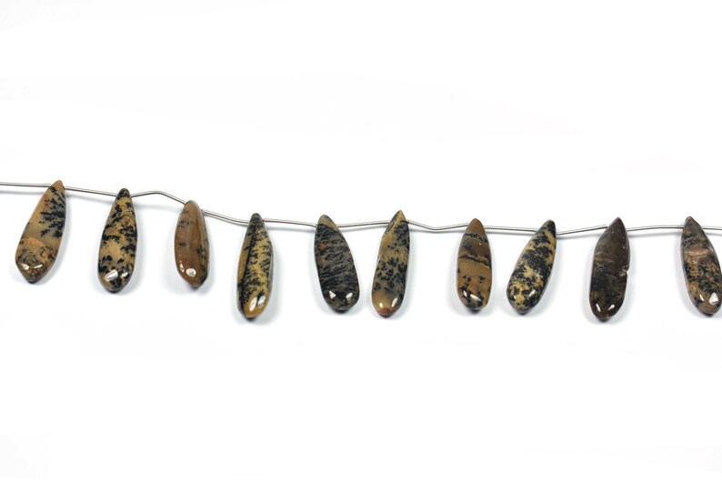 36mmx10mm-33mmx10mm~~~9 Inch Long Finest Quality~~~ 1 Strand~~~Honey Dendrite Opal Smooth Fancy Pear Shape Briolettes