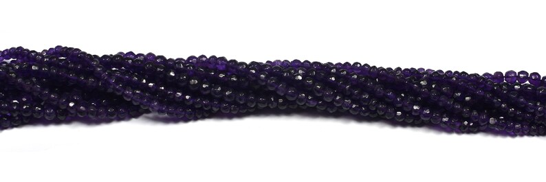 Amethyst Faceted Center Drill Rondelles~~~4mm-5mm~~~Gemstone Beads 13 Inches Long