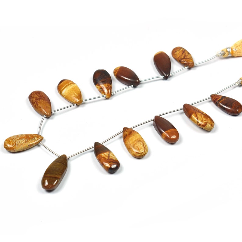 25mmx10mm-21mmx11mm~~~9 Inch Long Finest Quality~~~ 1 Strand~~~ Camel Jasper Smooth Fancy Pear Shape Briolettes