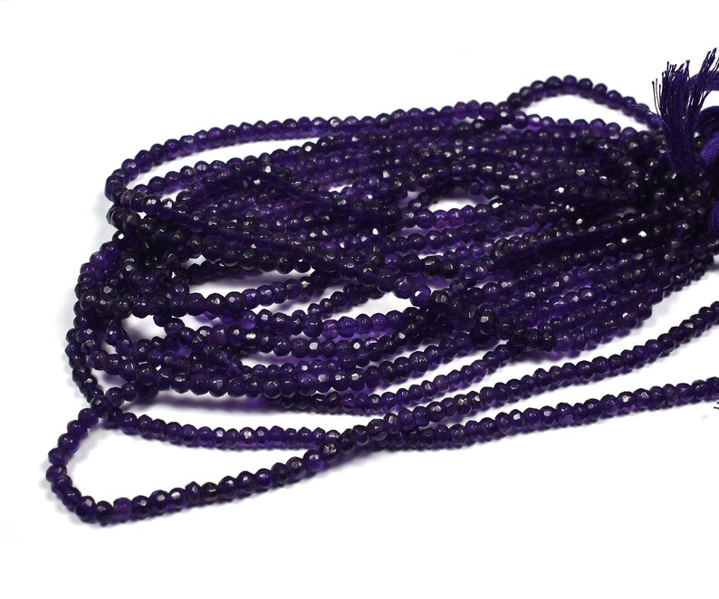 Amethyst Faceted Center Drill Rondelles~~~4mm-5mm~~~Gemstone Beads 13 Inches Long