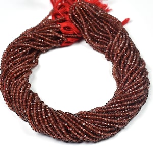 Mozambique Garnet Faceted Center Drill Rondelles~~~3.0mm~~5 Strands~~Mozambique Garnet Beads~~ 13 Inch strand