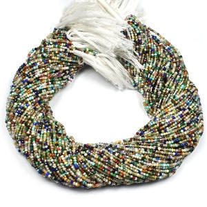 Multi Stone Rondelle Beads: Faceted Gemstone Mix, 2mm, 13 Inch Strand