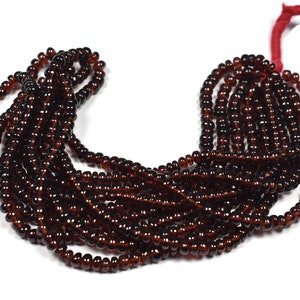 Mozambique Garnet Smooth Rondelles Center Drill Beads~~1 Strand~~~5.0mm-~~Garnet  smooth Beads~~Garnet Smooth