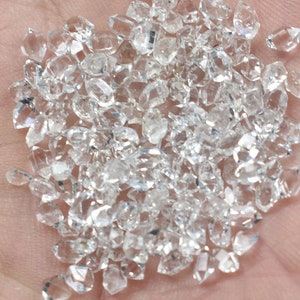 AAA White Clear Natural Herkimer Quartz Diamond Undrilled Beads~~4.0mm--5.0mm~~50 Pcs~~White Undrilled Herkimer Beads