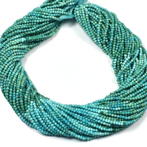 Arizona Turquoise Micro Faceted Center Drill Rondelles~~~2.00mm~~1 Strands~~12.5 Inch strand