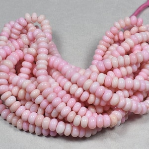 Pink Opal Smooth Center Drill Rondelle~~~1 strand~~~ Pink Opal Beads -16 Inch