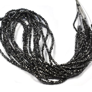 Schwarze ungeschliffene Diamanten Perlen ~~1 Strang~~ 2,50 mm - 3,0 mm ~~ Natürliche Schwarze Rohe Ungeschliffene Diamant Perlen ~~Klar, Roh Schwarzer Diamant.