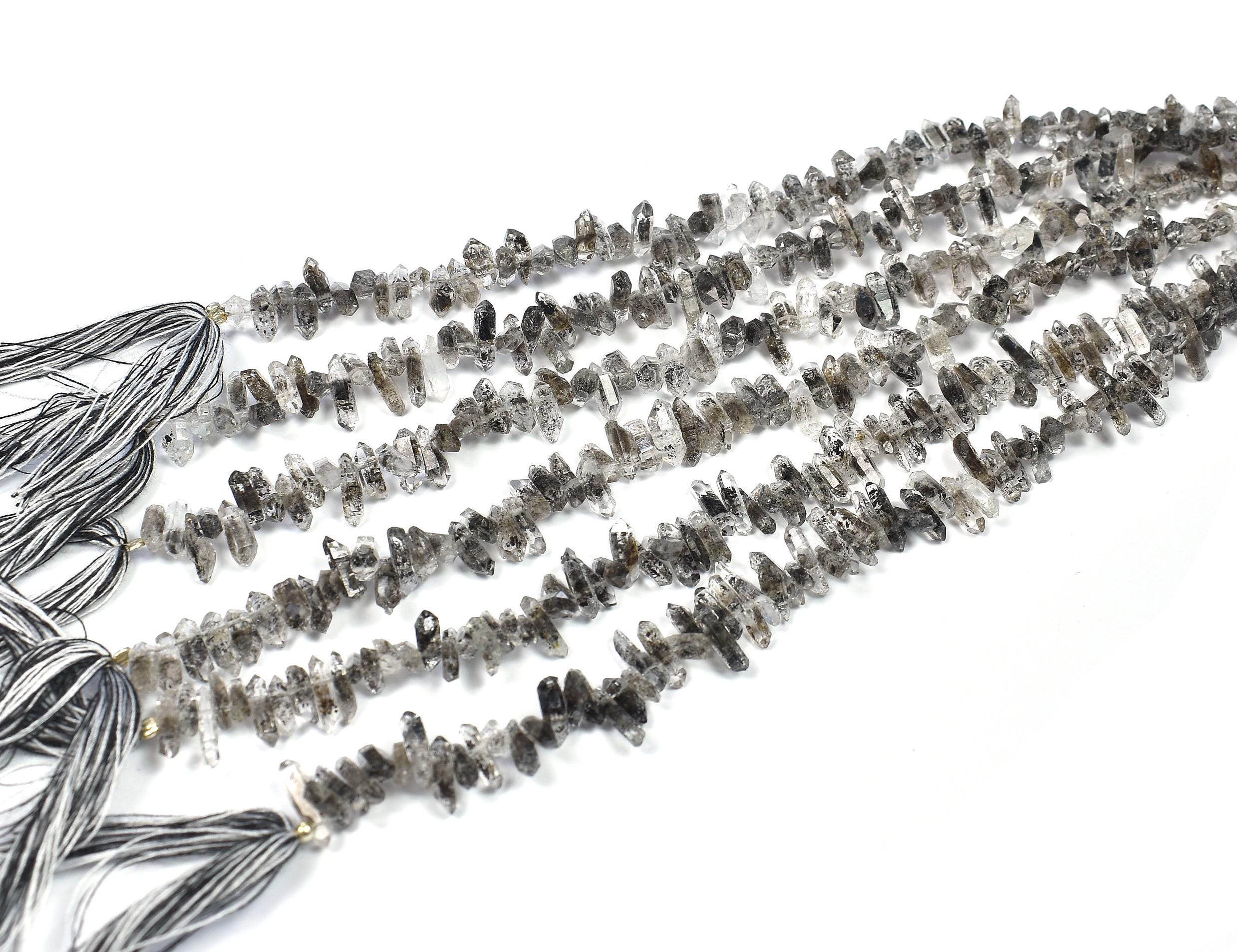 Perle Diamant Grise Naturelle Salt & Pepper – 5mm, Facettée Ronde, Une Pièce, Brute