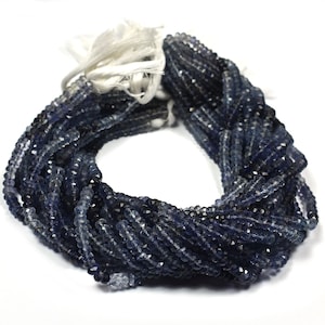 Iolite Faceted Rondelles~~~4.50mm-5.0mm~~1 strand~~Blue Iolite Rondelles~~Blue Iolite Beads~~13 Inch strand