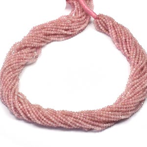 Pink Tourmaline Micro Faceted Center Drill Rondelles~~2.0mm~~2 Strand~~Pink Tiny Rondelles~~12.5 Inch