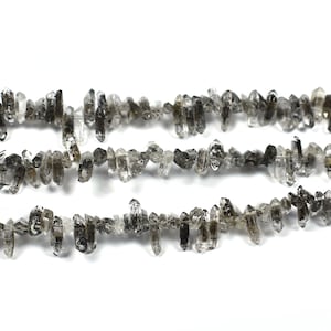 Herkimer Diamond Salt and Pepper Quartz Nuggets~~~8.0mm-12.0mm~~~1 Strand~~7 Inch Length