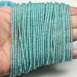Blue Apatite Micro Faceted Rondelle Beads~~3 Strands~~3.0mm~~ 12.5 Inch strand