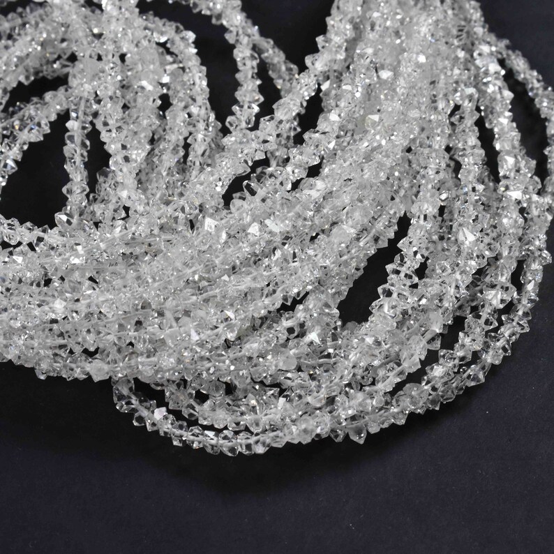 4mm-5mm White Clear High Quality Herkimer Diamond Beads Gift Necklace Herkimer Diamond Nuggets Beads Necklace Herkimer Diamond Necklace