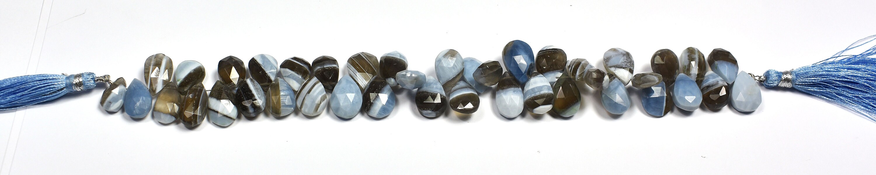 Boulder Opal Faceted Pear Beads~~Blue Boulder Opal Faceted Pear~~Bio Colour Pear Beads~~19mmx13mm-17mmx11mm