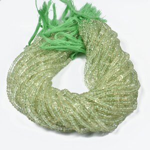 Zielone ametystowe fasetowane koraliki Rondelle: 5 pasm, 4,5-5 mm, 13 cali