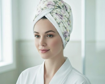 For Mom: Hair Towel Wrap, Hair Turban Towel, Turban Head Wrap, Quick Dryer hair towel, Handmade gift, Hair towel after bath or shower or spa