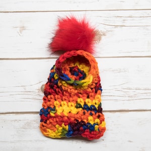 funny pompom hat for dogs or cats, MANY COLORS AVAILABLE, faux-fur pompon that can be removed easily image 7