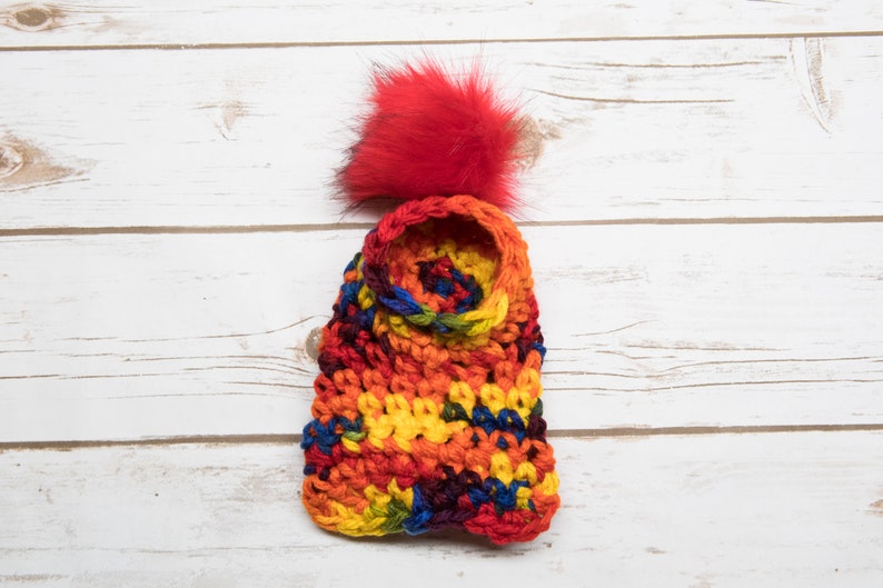 funny pompom hat for dogs or cats, MANY COLORS AVAILABLE, faux-fur pompon that can be removed easily image 7