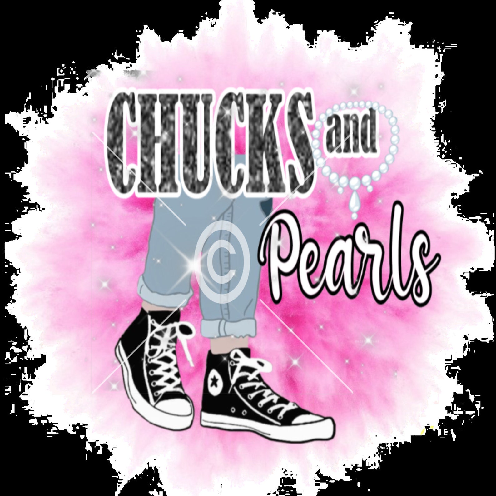 Chucks and Pearls Png White Backgroundkamala Harris Pearls Etsy