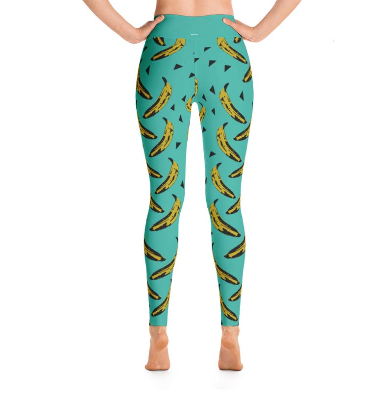 Bananas for Yoga Activewear Yoga Pants Banana Print Teal | Etsy