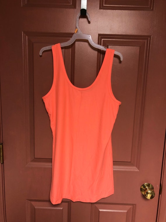 Womens Super Soft Tank Top Pull Over No Boundaries Brand Neon Coral Orange  Size Small 