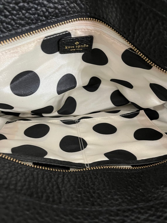 Vintage Kate Spade, black leather pebble purse to… - image 7