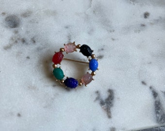 Vintage scarab brooch, Egyptian revival