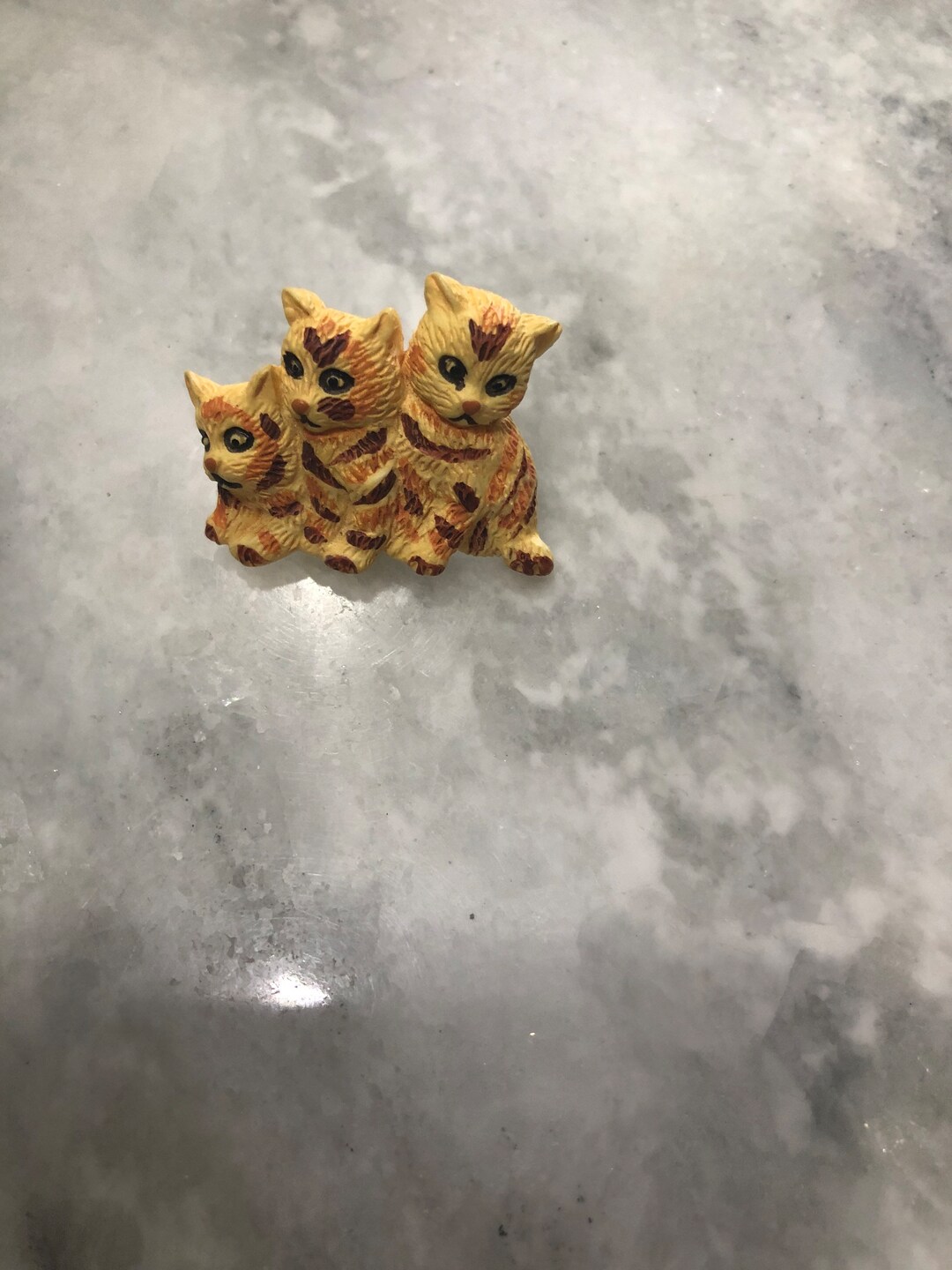 Vintage Cat Lapel Pin 3 Kittens Molded Hand Painted - Etsy