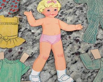 Vintage Paper Doll & Clothes