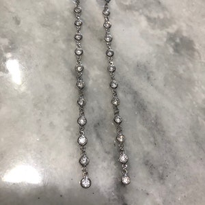 Vintage chandelier sparkle chain dangle CZ earrings