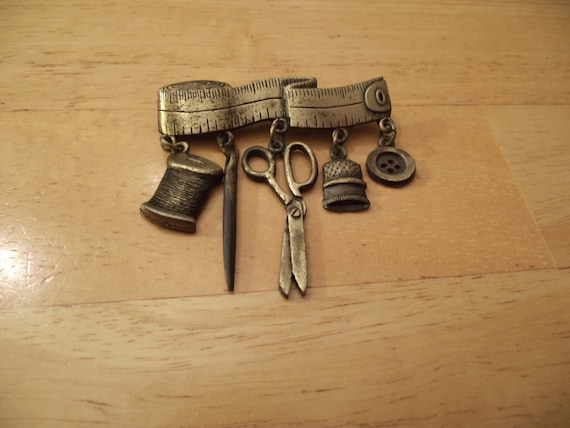 Sewing Brooch Notions Dangle Pin - image 1