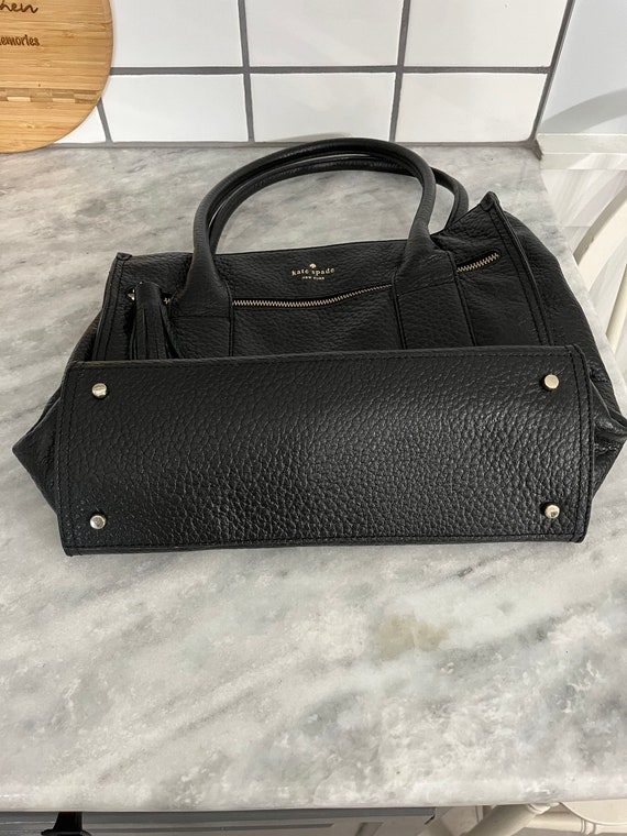 Vintage Kate Spade, black leather pebble purse to… - image 6