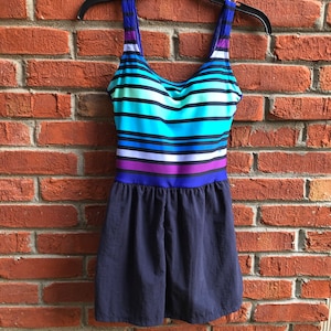 Vintage Cazimi One Piece Swimsuit with Shorts Women’s Size 8