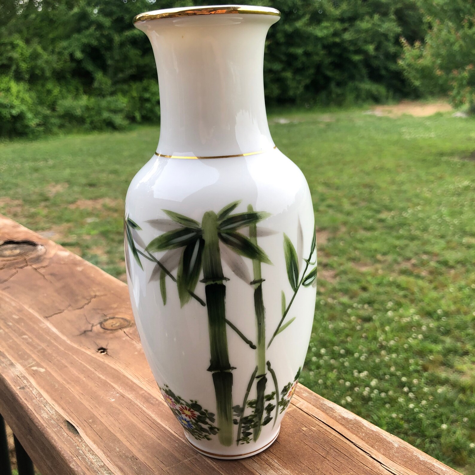 Beau vase japonais vintage 8.5in bambou papillons et fleurs Etsy