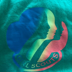 Vintage Girl Scouts of America-t-shirt med enkelsöm, storlek Small, tillverkad i USA bild 2