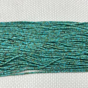 Äkta turkos 1 mm - 2 mm Heishi naturlig ädelsten lösa rörpärlor 15 tum smyckesleverans armband halsband materialstöd grossist