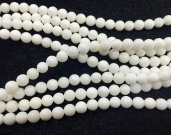 Genuine Tridacna Shell 4mm - 16mm Round Loose Giant Clam White Beads 15 inch Jewelry Making Supply Bracelet Necklace Material Support