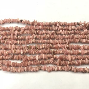 Natural Rhodochrosite 4-6mm Chips Genuine Pink Loose Nugget Grade A Beads 34 inch Jewelry Supply Bracelet Necklace Material Support