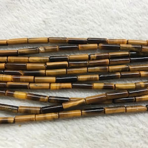 Genuine Yellow Tiger Eyes 4x13mm Column Natural Gemstone Tube Beads 15 inch Jewelry Supply Bracelet Necklace Material Support Wholesale