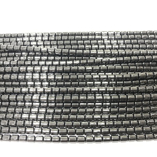 Hematite Drum 2mm-12mm Genuine Black Gemstone Tube Loose Beads Grade A 15 inch Jewelry Supply Bracelet Necklace Material Support Wholesale