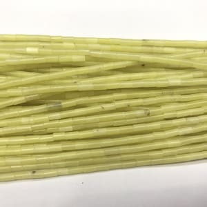 Genuine Lemon Yellow Jade 2x4mm Column Natural Gemstone Tube Beads 15 inch Jewelry Supply Bracelet Necklace Material Support Wholesale