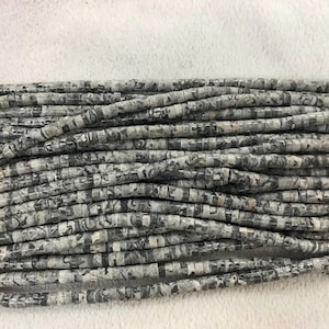 Natural Map Jasper 2x4mm Heishi Genuine Gray Gemstone Loose Beads 15 inch Jewelry Supply Bracelet Necklace Material Support Wholesale