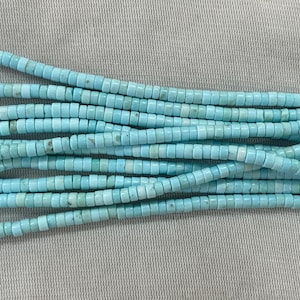Howlite 4mm Heishi Turquoise Pale Blue Colour Dyed Gemstone Loose Beads 15 inch Jewelry Supply Bracelet Necklace Material Support Wholesale