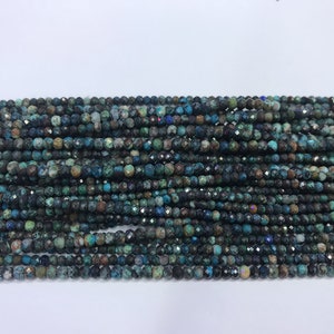 Faceted Chrysocolla Lapis 2.8mm Rondelle Cut Green Blue Loose Gemstone Beads 15inch Jewelry Supply Bracelet Necklace Material Wholesale
