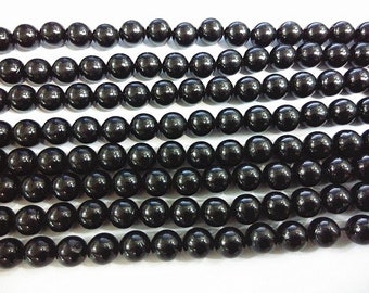 Genuine Treated Black Coral 3mm - 8mm Round Natural Gemstone Loose Beads 15 inch Jewelry Supply Bracelet Necklace Material Support Wholesale