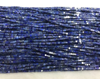 Natürliche Lapislazuli 2-2,5 mm Würfel Echte Lose Blaue Edelstein Perlen 15 Zoll Schmuck Versorgung Armband Halskette Material Unterstützung Großhandel
