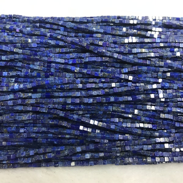 Natural Lapis Lazuli 2-2.5mm Cube Genuine Loose Blue Gemstone Beads 15 inch Jewelry Supply Bracelet Necklace Material Support Wholesale