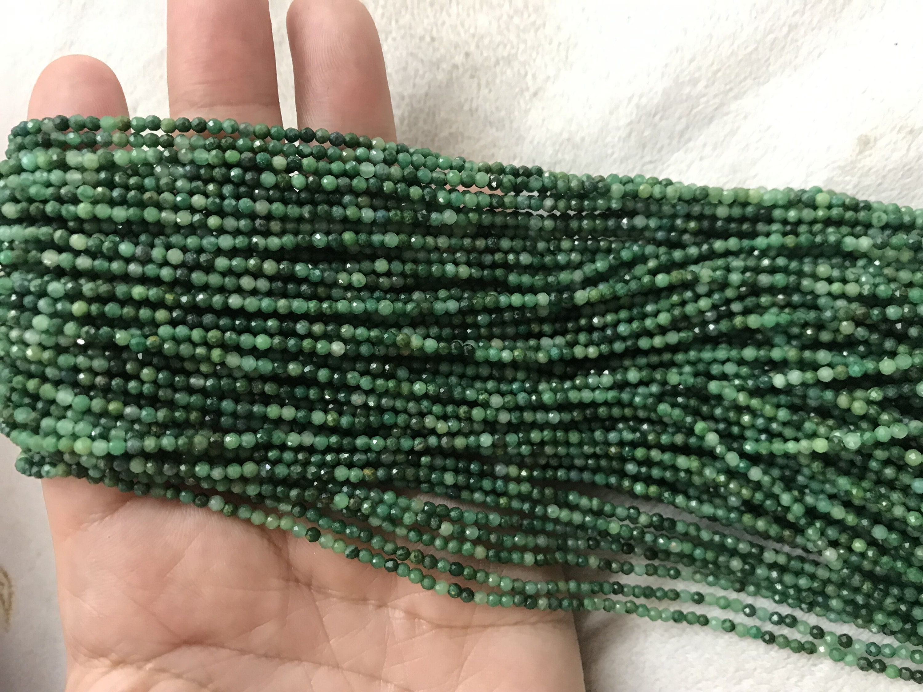 Natural Faceted Africa Green Jade 2mm - 4mm Round Cut Genuine Loose ...